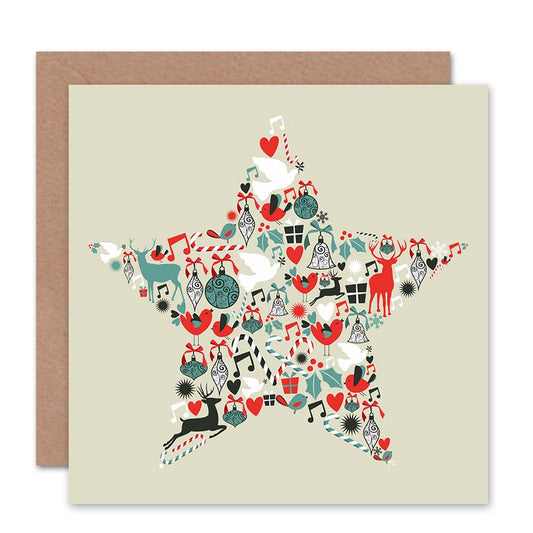 Star of Xmas Decorations Festive Christmas Card