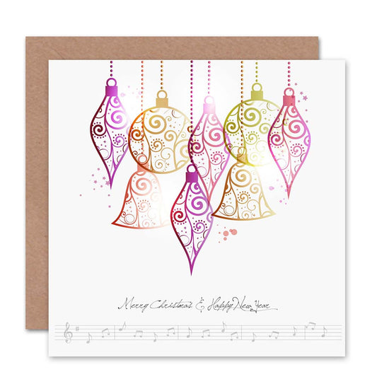 Merry Xmas and Happy New Year Music Decorations Christmas Card