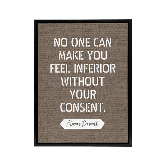 Inspirational Quote Eleanor Roosevelt Black Framed Canvas Wall Art Print