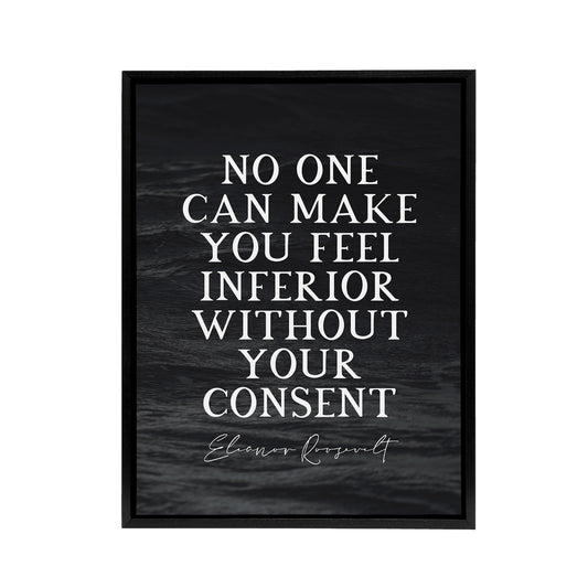 Eleanor Roosevelt Slate Quote Black Framed Canvas Wall Art Print