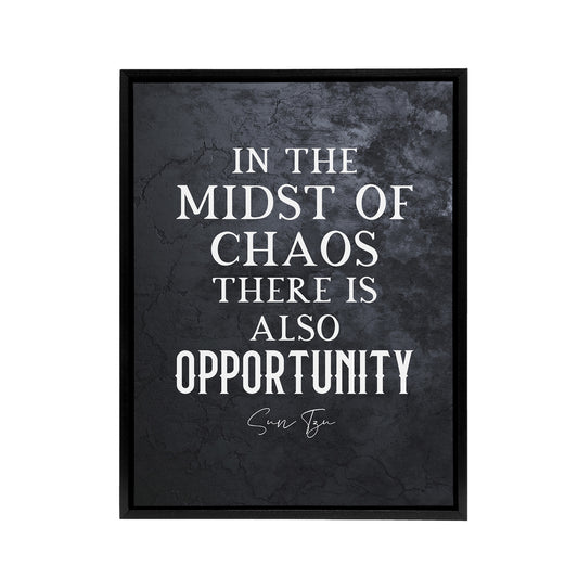 Inspirational Quote Sun Tzu Opportunity Black Framed Canvas Wall Art Print