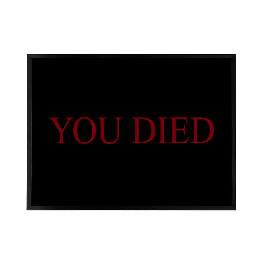 E Sports You Died Souls Video Game Over Black Framed Canvas Wall Art Print