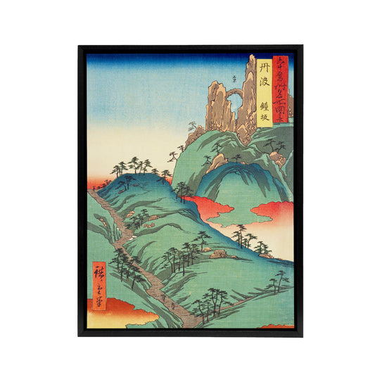 Kanegasaka Tanba Province Black Framed Canvas Japanese Wall Art Print