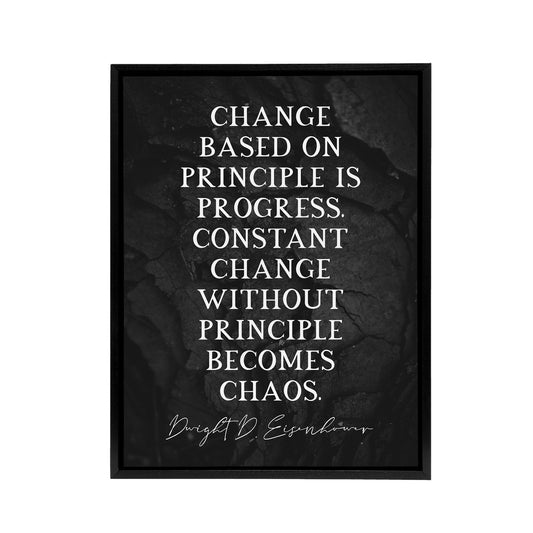 Dwight D Eisenhower Change Quote Black Framed Canvas Wall Art Print
