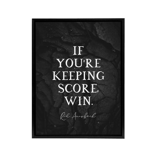 Red Auerbach Keeping Score Quote Black Framed Canvas Wall Art Print