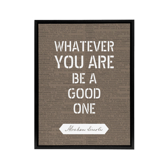 Dictionary Page Quote Abraham Lincoln Black Framed Canvas Wall Art Print