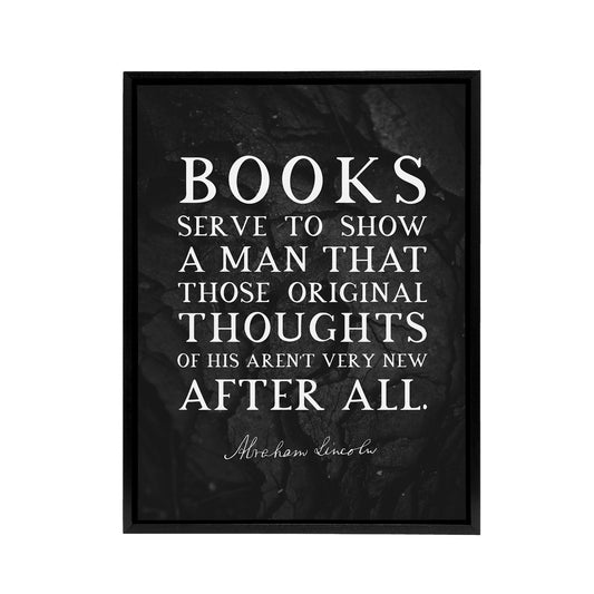 Abraham Lincoln Books Slate Quote Black Framed Canvas Wall Art Print