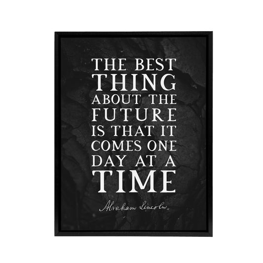 Abraham Lincoln Future Slate Quote Black Framed Canvas Wall Art Print