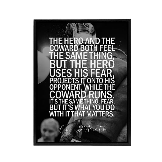 Boxing Manager Cus D'Amato Sport Quote Black Framed Canvas Wall Art Print