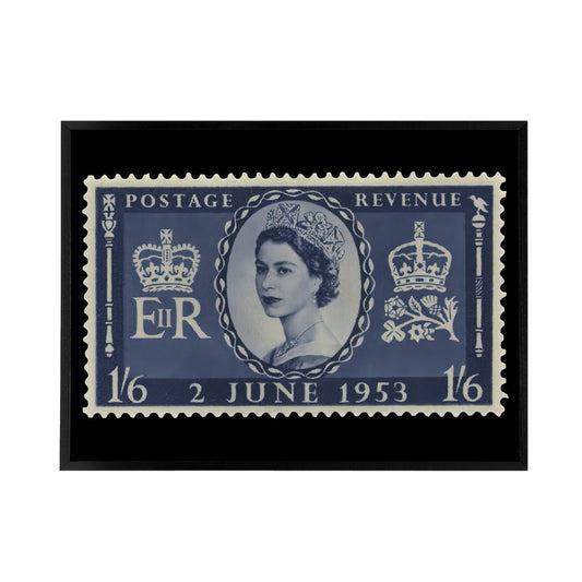 Queen Elizabeth II Of England Black Framed Canvas Wall Art Print
