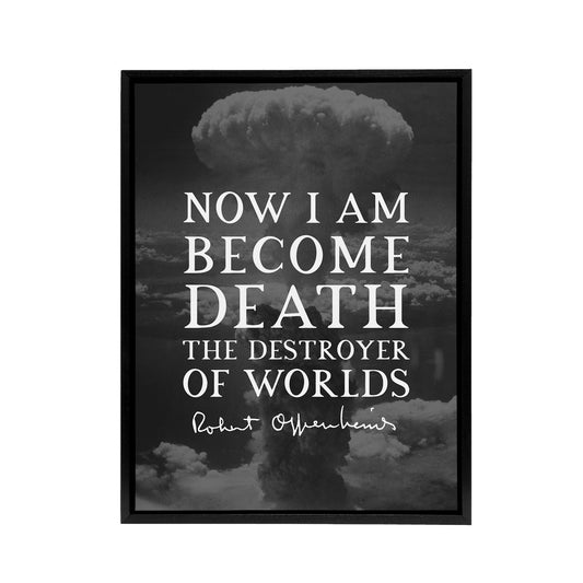 Slate Quote Robert Oppenheimer Black Framed Canvas Wall Art Print