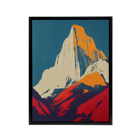 El Capitan Rock Yosemite Pop Art Black Framed Canvas Wall Art Print