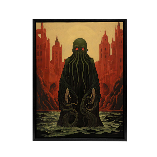 Yog Sothoth Lovecraft Cthulhu Concept Black Framed Canvas Wall Art Print