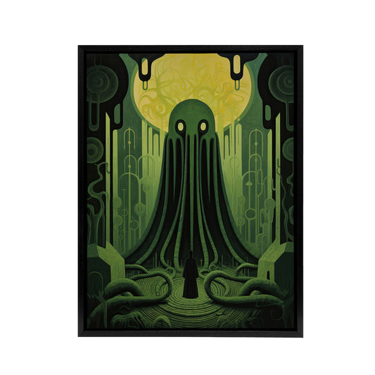 Rise Of Cthulhu Lovecraft Black Framed Canvas Wall Art Print