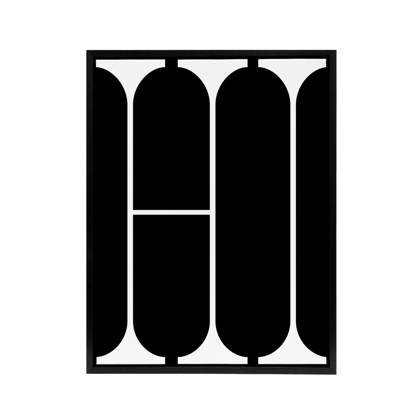 Large Hi Word Bold Black White Typography Design Framed Canvas Art Print