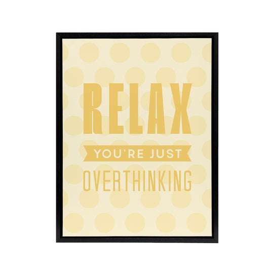 Relax You Are Just Overthinking Pastel Polka Dot Framed Canvas Art Print