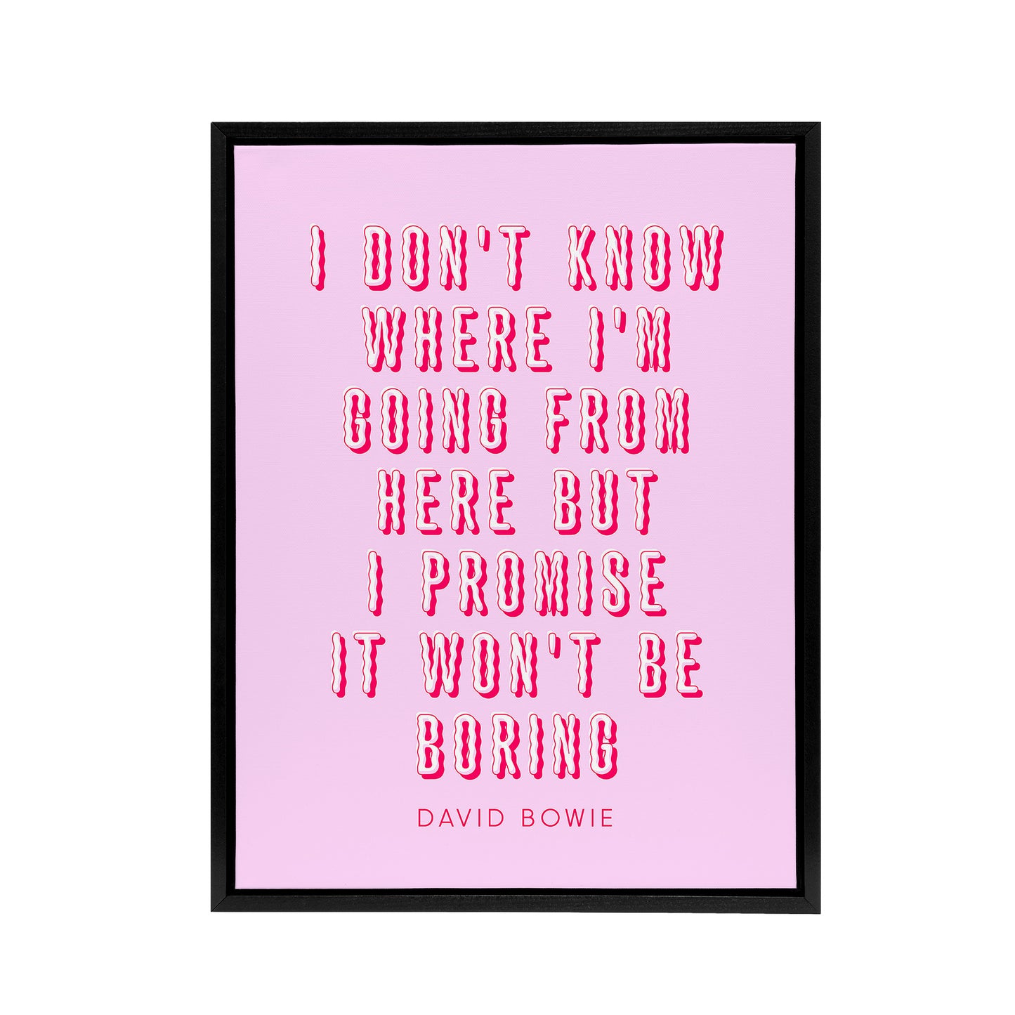 Don't Know Where I'm Going Modern Pink Quote Black Framed Canvas Wall Art