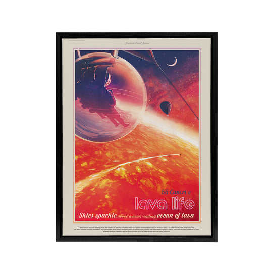 55 Cancri E Lava Life NASA Space Travel Black Framed Canvas Wall Art Print