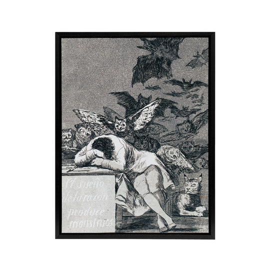 Francisco Goya The Dream Of Reason Black Framed Canvas Wall Art Print