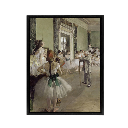 Edgar Degas The Ballet Class Black Framed Canvas Wall Art Print