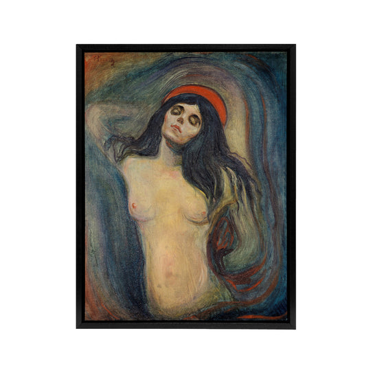 Edvard Munch Madonna Black Framed Canvas Wall Art Print