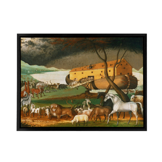 Edward Hicks Noah's Ark Black Framed Canvas Wall Art Print