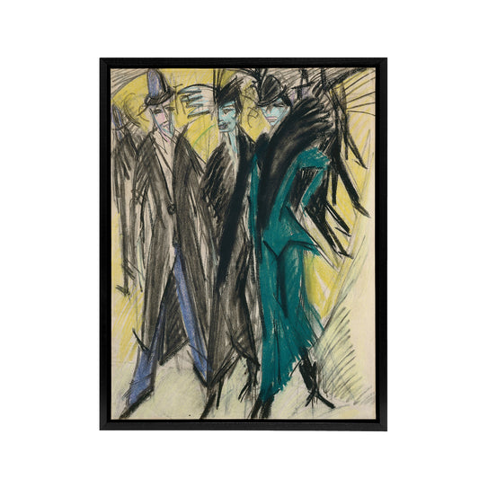 Ernst Ludwig Kirchner Berlin Street Black Framed Canvas Wall Art Print