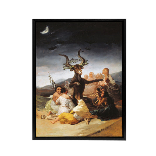 Francisco Goya Witches Sabbath Black Framed Canvas Wall Art Print