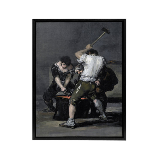 Francisco Goya The Forge Black Framed Canvas Wall Art Print