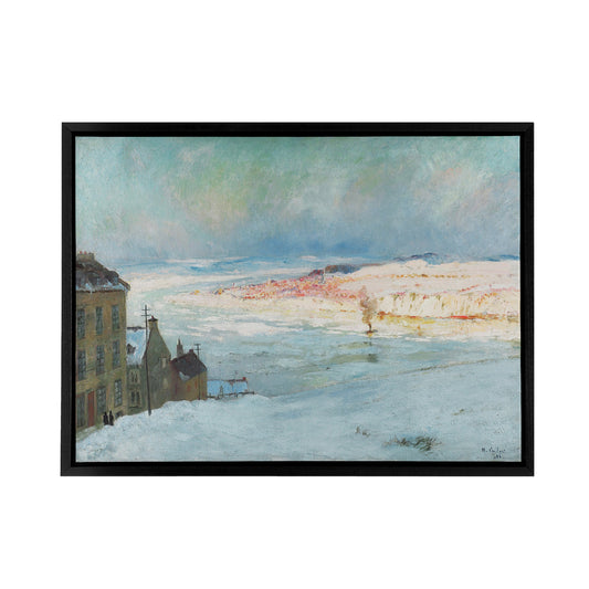 Maurice Cullen Levis From Quebec Black Framed Canvas Wall Art Print