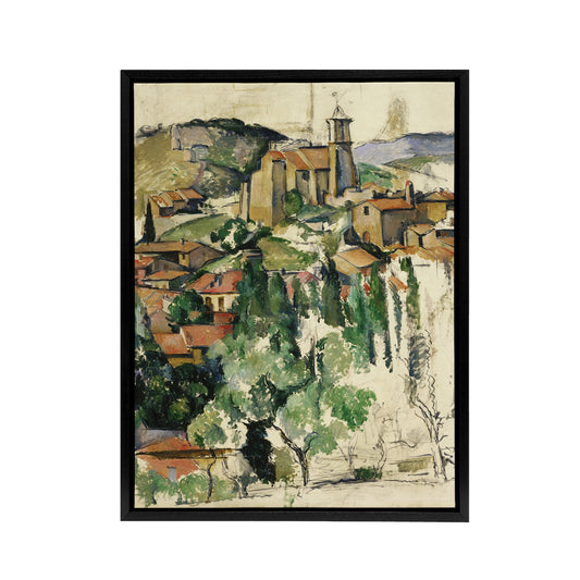 Paul Cezanne The Village Of Gardanne Black Framed Canvas Wall Art Print