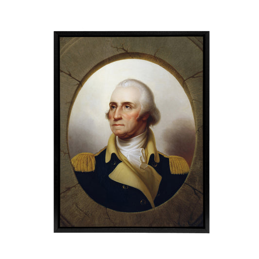 Rembrandt Peale George Washington Black Framed Canvas Wall Art Print