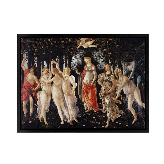 Sandro Botticelli Primavera Black Framed Canvas Wall Art Print
