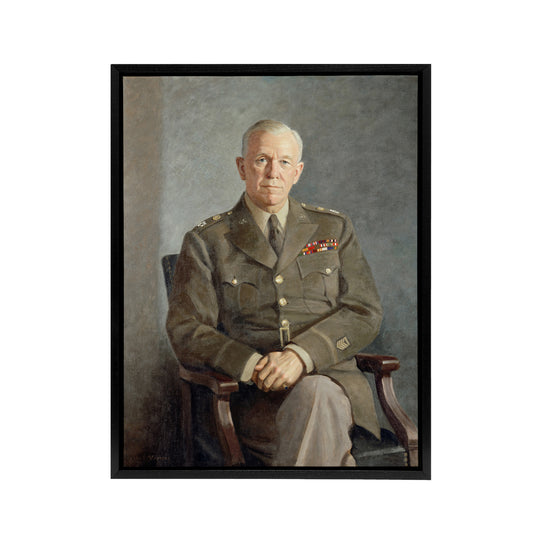 Thomas Edgar Stephens George C Marshall Black Framed Canvas Wall Art Print