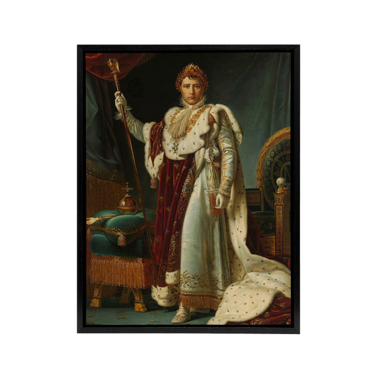 Gerard Emperor Napoleon Bonaparte I Black Framed Canvas Wall Art Print