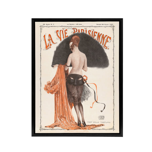 La Vie Parisienne Mademoiselle Tartuffe Black Framed Canvas Wall Art Print