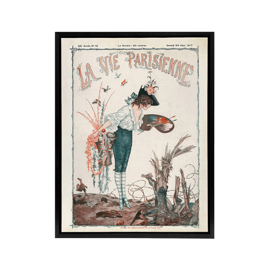 La Vie Parisienne Spring 1917 WW1 Trench Black Framed Canvas Art Print
