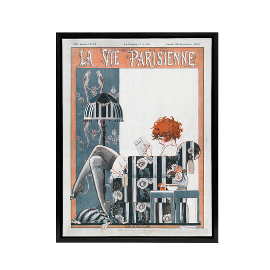La Vie Parisienne The Breviary Black Framed Canvas Wall Art Print