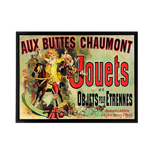 Aux Buttes Chaumont Jouets French Advert Black Framed Canvas Art Print