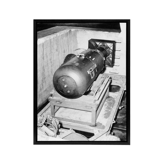 USA Atomic Bomb Little Boy WWII Black Framed Canvas Wall Art Print