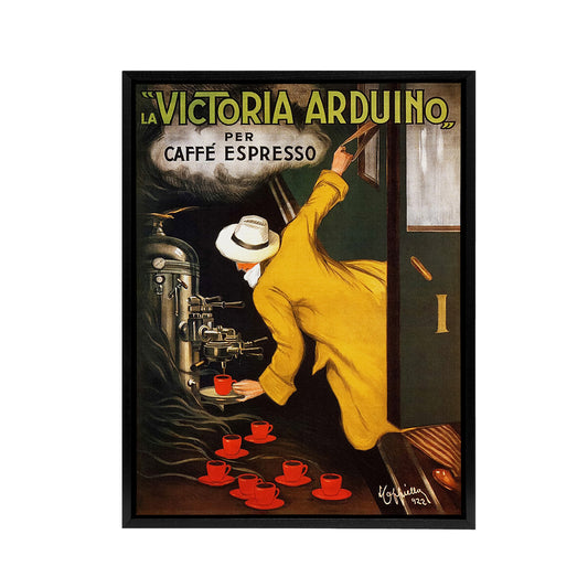 Cappiello Coffee Victoria Arduino French Ad Black Framed Canvas Art Print