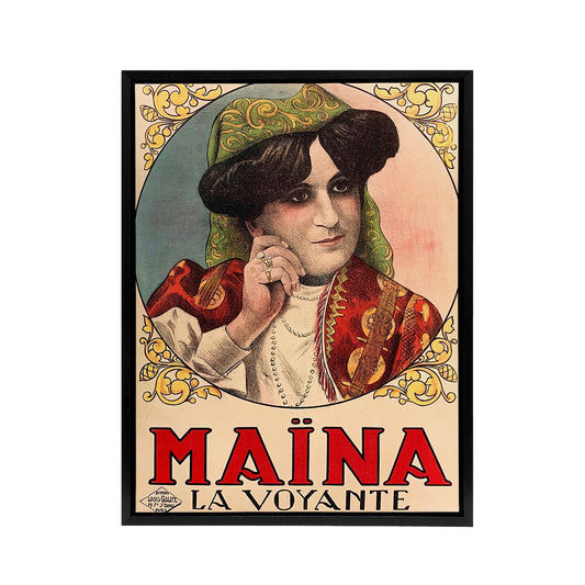 Galice 1930 Advert Maina Seer Voyante Black Framed Canvas Wall Art Print