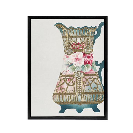 Design For Ewer Vintage Floral Framed Canvas Wall Art Print Noritake