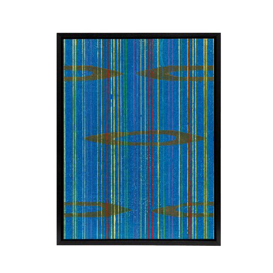 Blue Abstract Geometric Pattern Framed Canvas Wall Art Print Korin