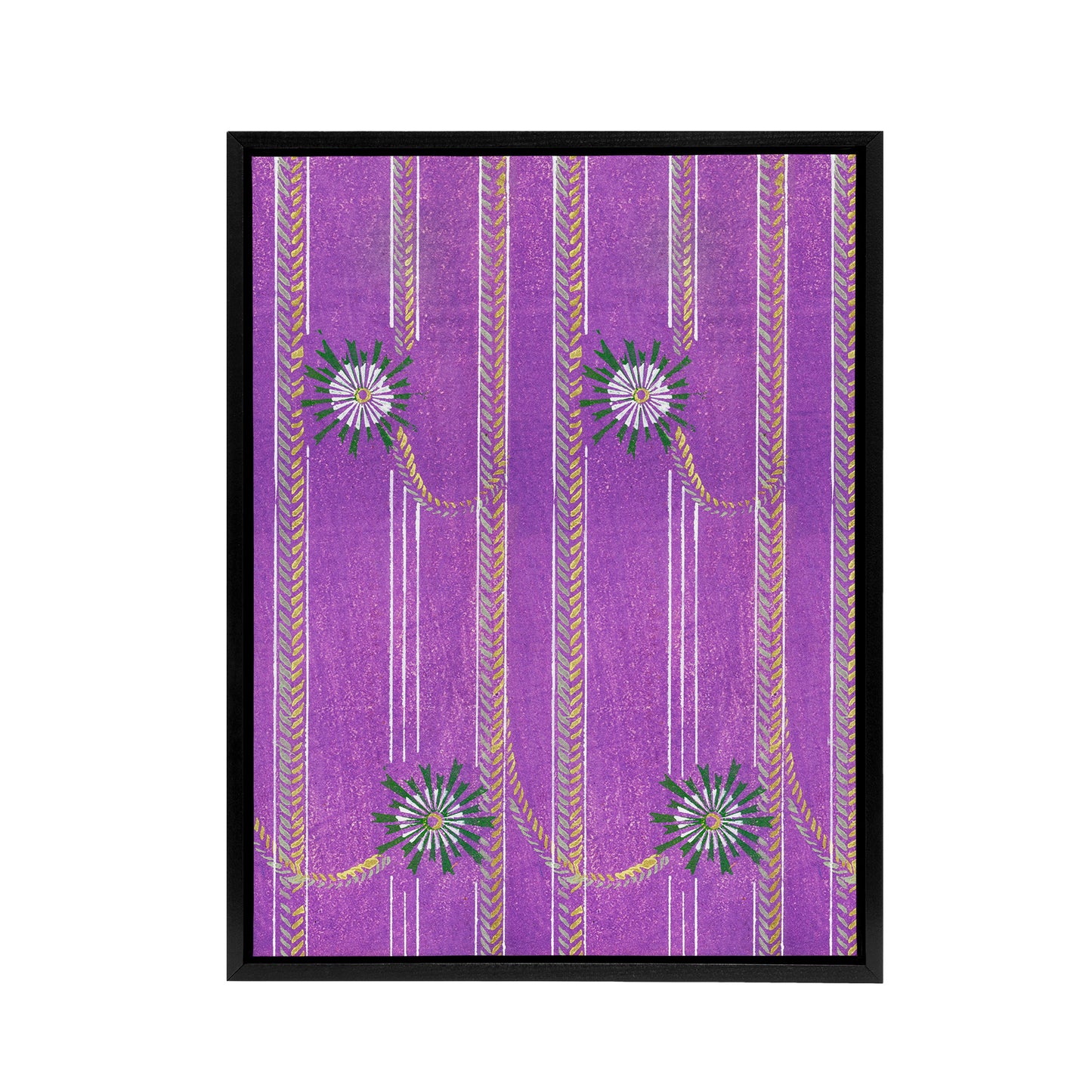 Purple Floral Vintage Pattern Framed Canvas Wall Art Print Furuya Korin