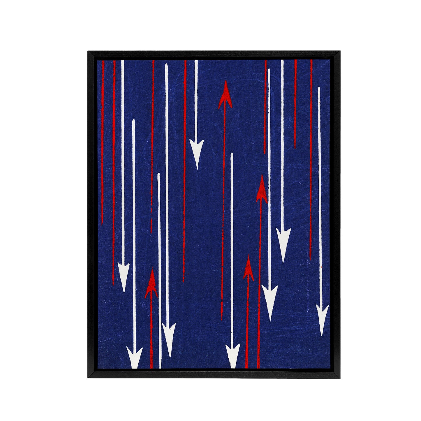 Red Blue Arrows Textile Pattern Framed Canvas Wall Art Print Korin