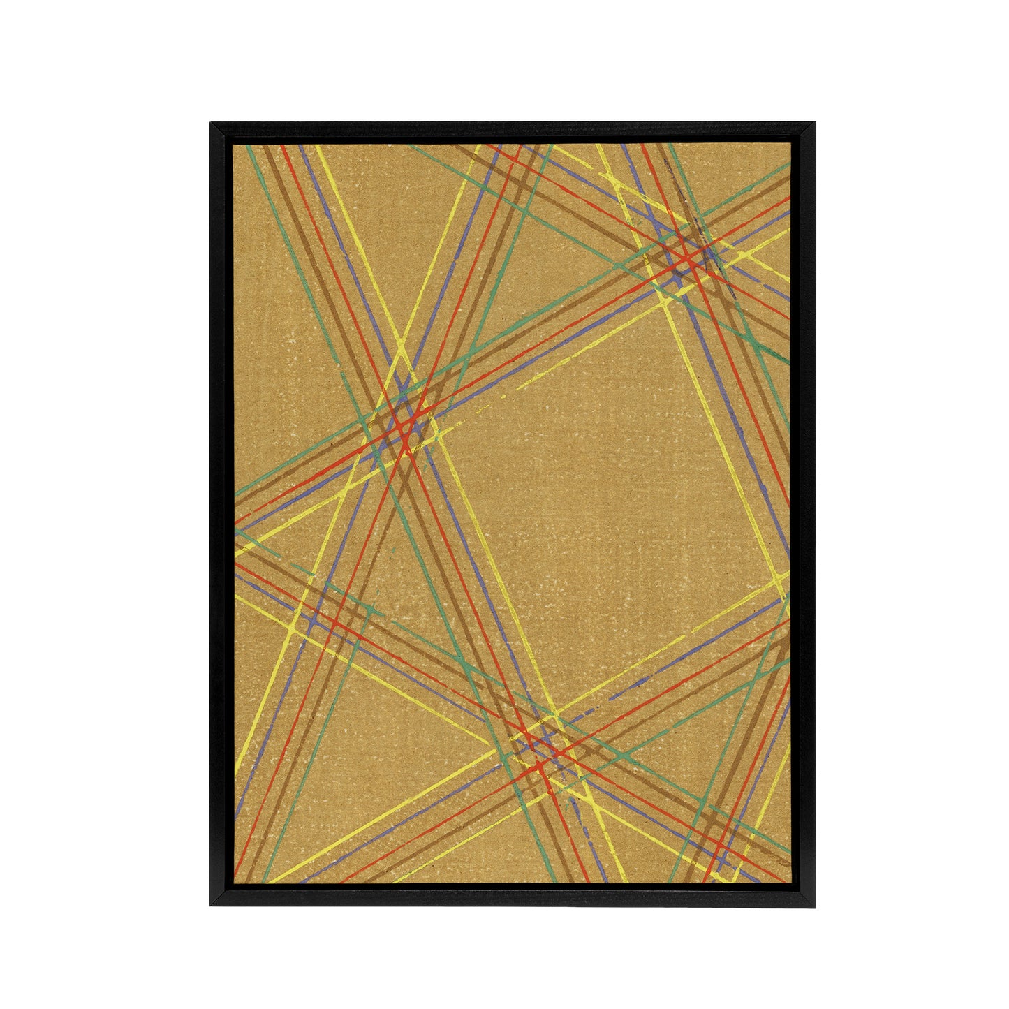 Abstract Geometric Plaid Pattern Framed Canvas Wall Art Print Korin
