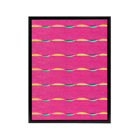Textile Pattern Vibrant Pink Framed Canvas Wall Art Print Furuya Korin
