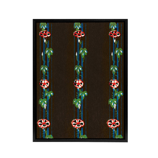 Vintage Floral Textile Pattern Framed Canvas Wall Art Print Furuya Korin