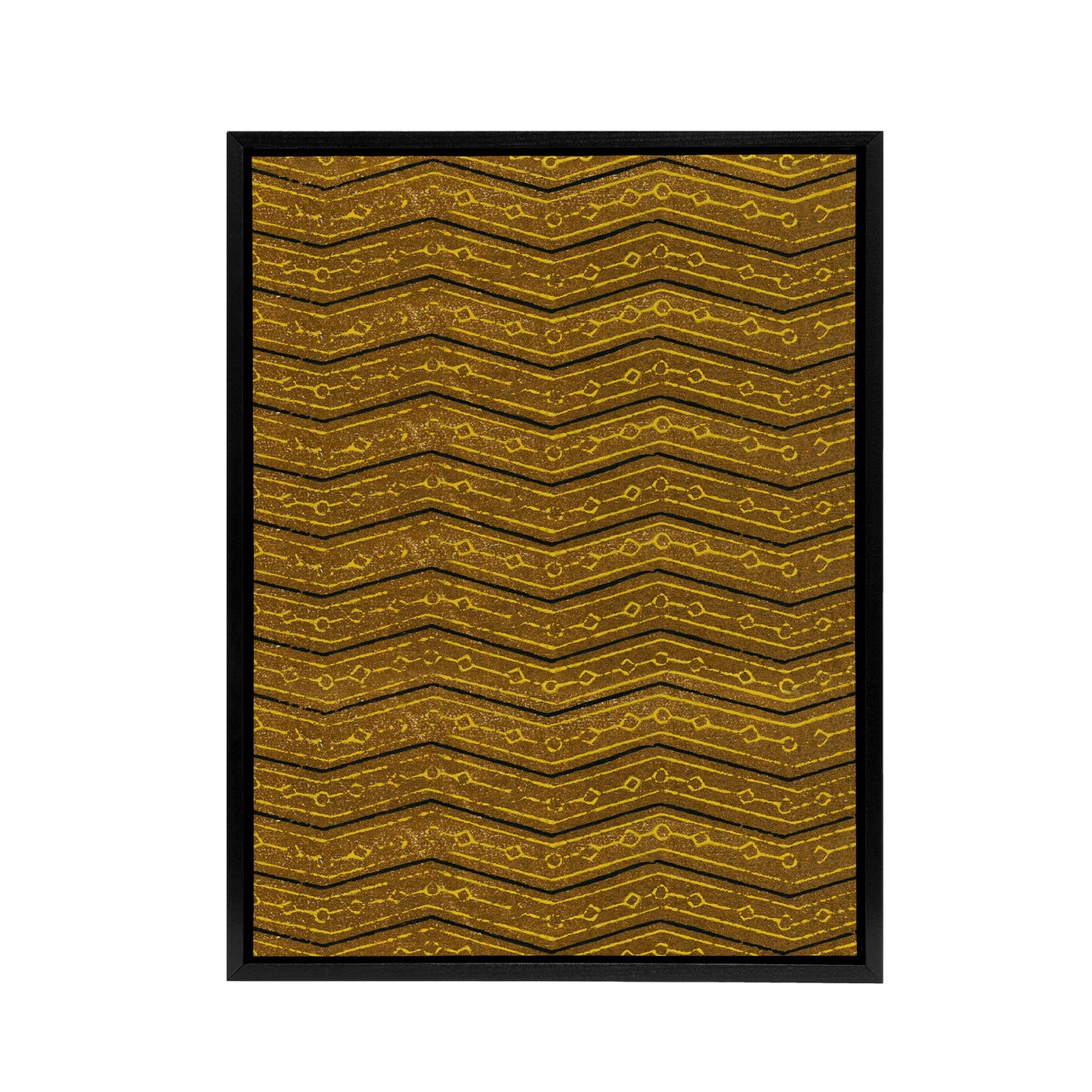 Zigzag Geometric Textile Pattern Framed Canvas Wall Art Print Korin